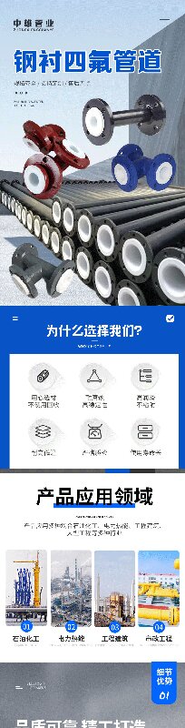 中雄衬四氟管道塑料之王耐高温耐腐蚀(图1)