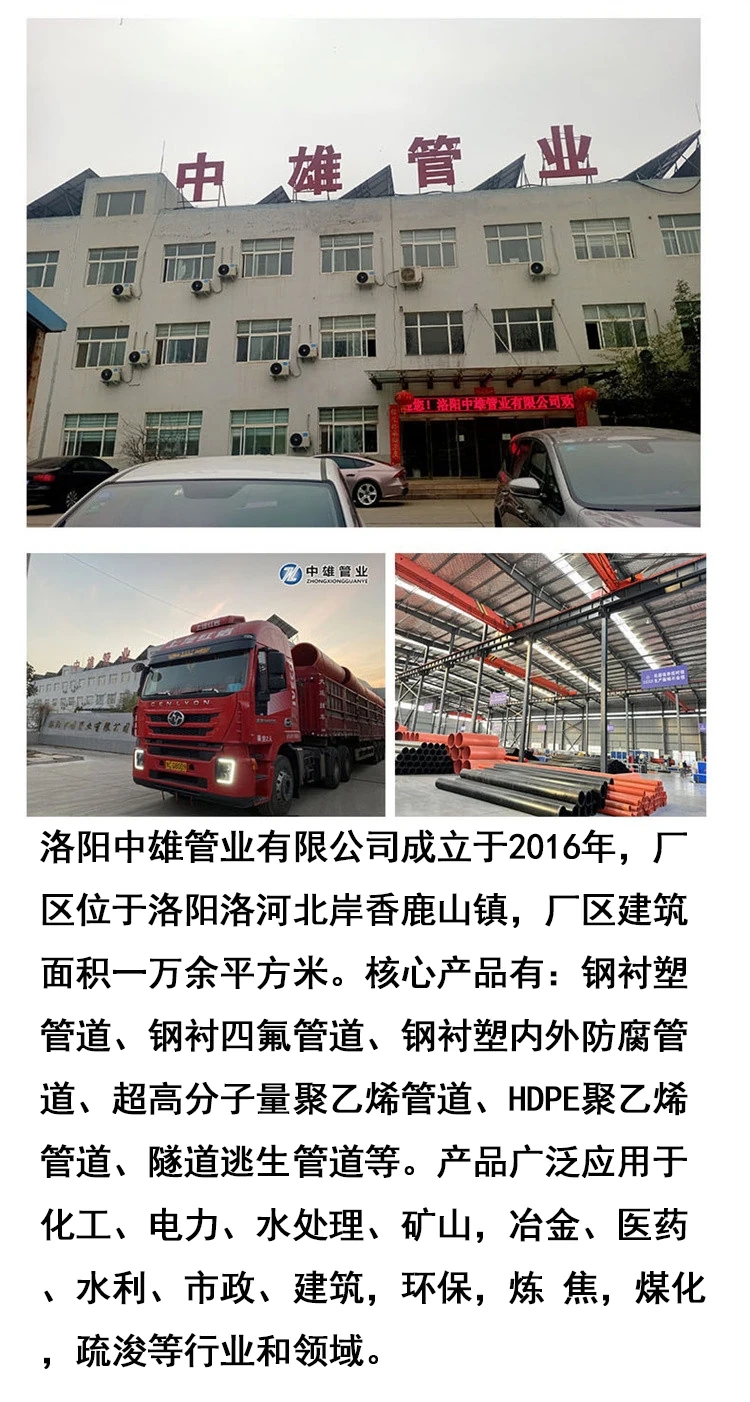 中雄管业钢衬塑复合管工业管道首选(图6)